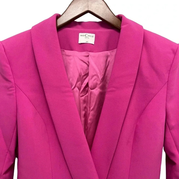 Miss Circle Madeline Fuchsia Feather Trim Blazer Dress Barbiecore Size XXS - Picture 10 of 16